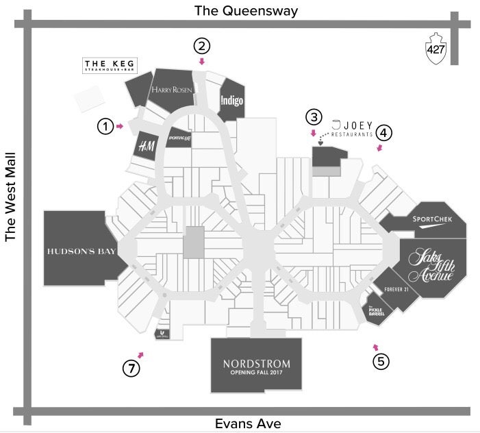 Sherway Gardens Mall Map - Nordstrom