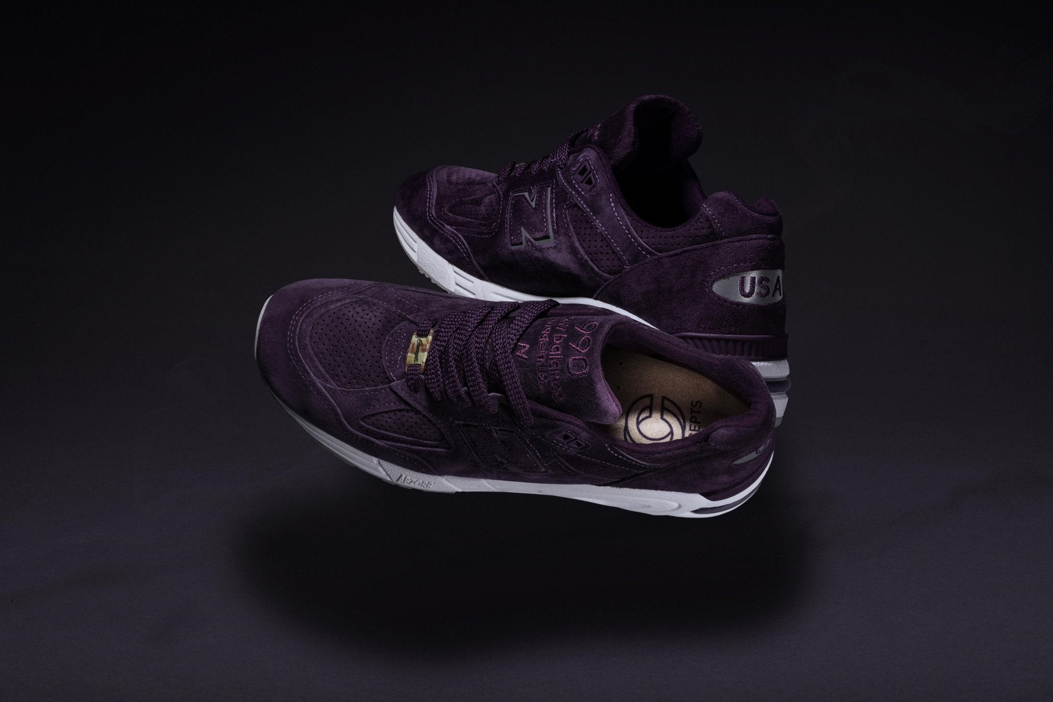 Concepts x New Balance 990 “Tyrian” Sneakers / SWAGGER Magazine