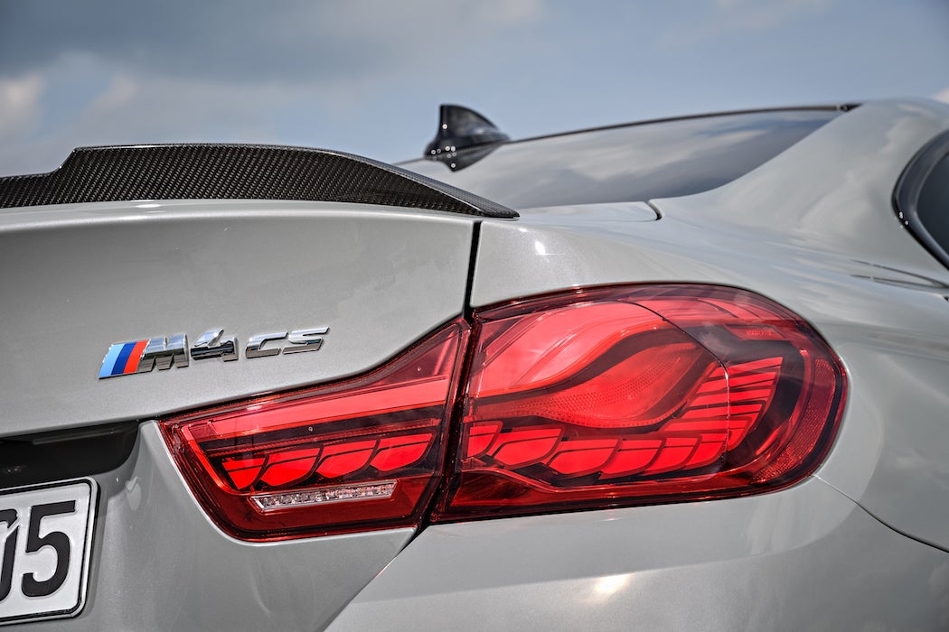 Rear tail light of the 2017 BMW M4 CS in Lime Rock Grey Metallic (Photo: Courtesy of BMW) | SWAGGER Magazine