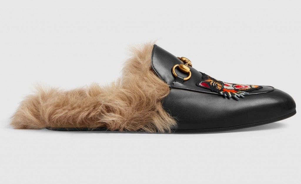 gucci fluffy loafers