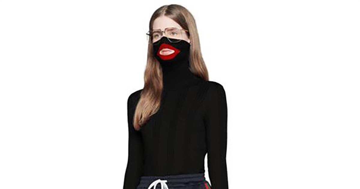 balaclava knit top black gucci