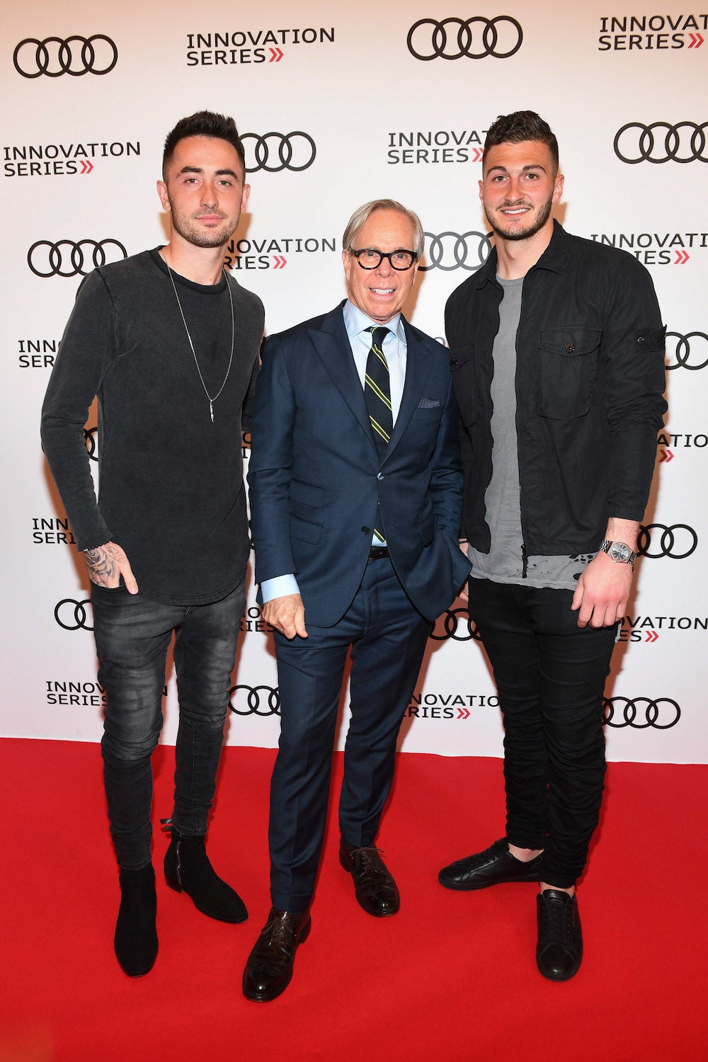 Toronto FC's Jay Chapman and Alex Bono with Tommy Hilfiger at the 3rd Annual Audi Innovation Series