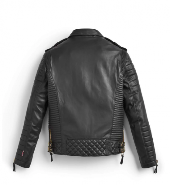 Bodaskins Kay Michaels Black Leather Jacket Gold Hardware