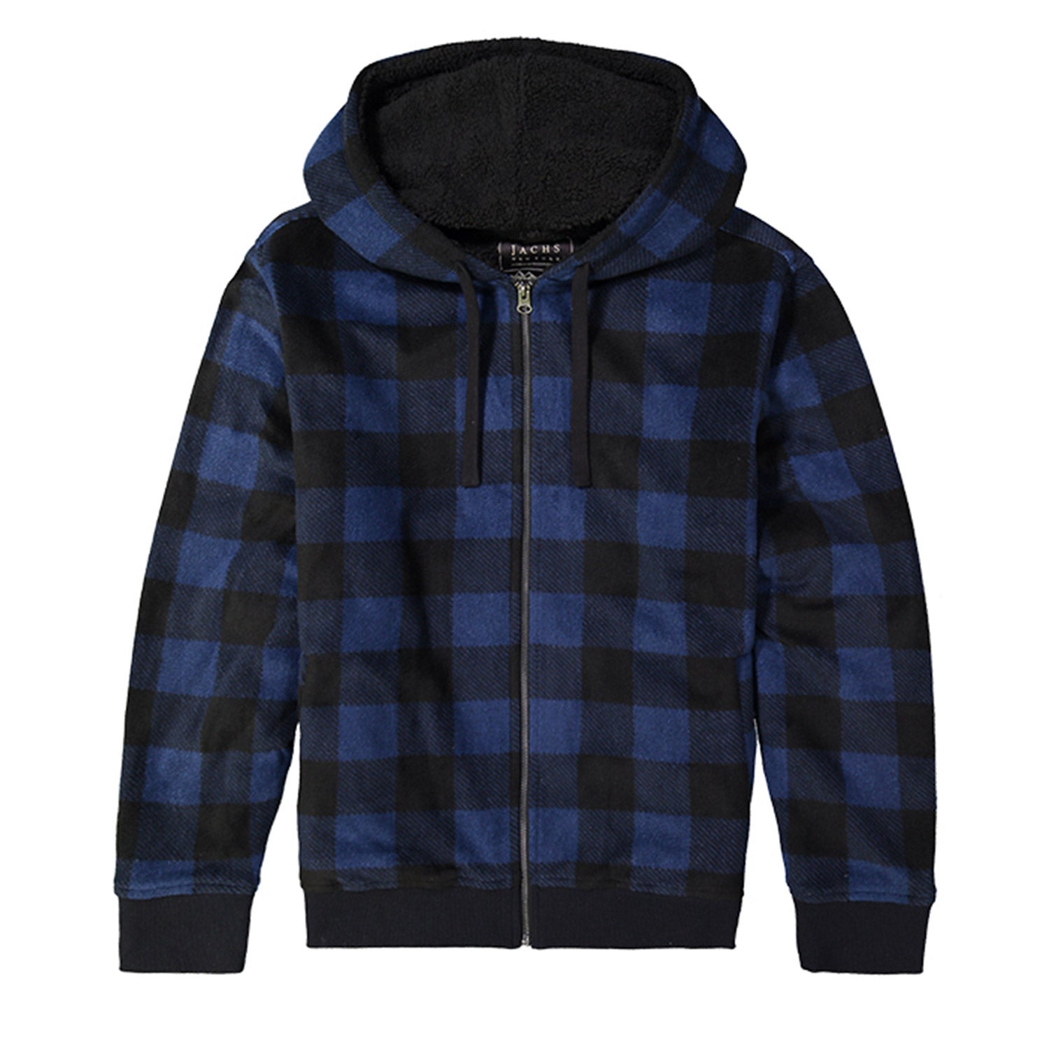 Plaid Sherpa Lined Hoodie Jacket