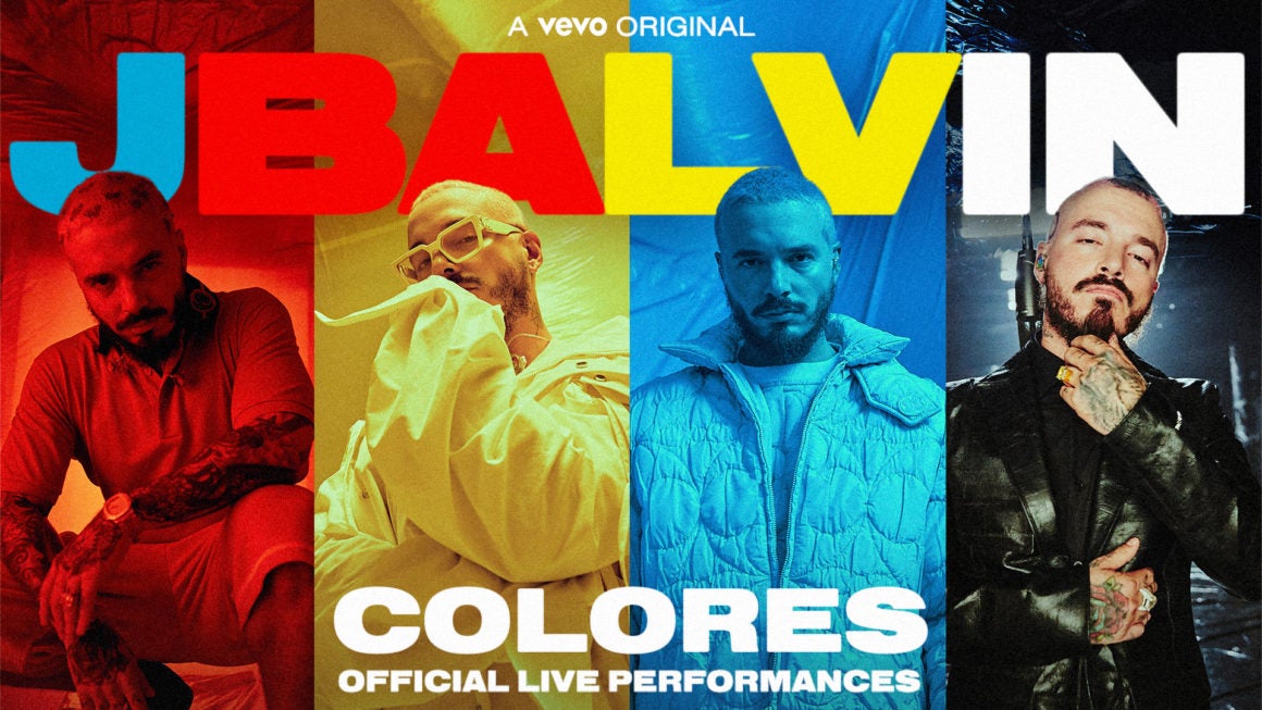 J.Balvin vibrant Colores live performance videos with Vevo