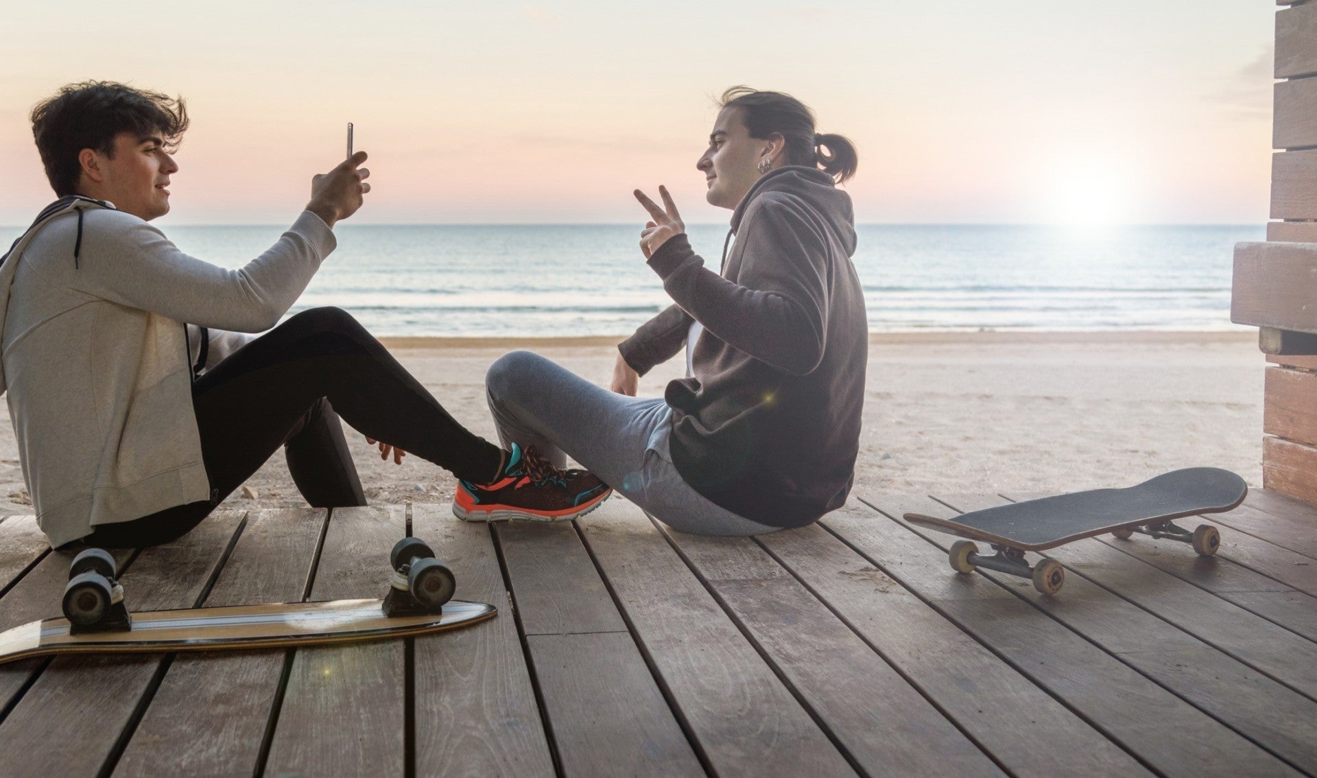 Mobile Trends: Skateboarders taking photo